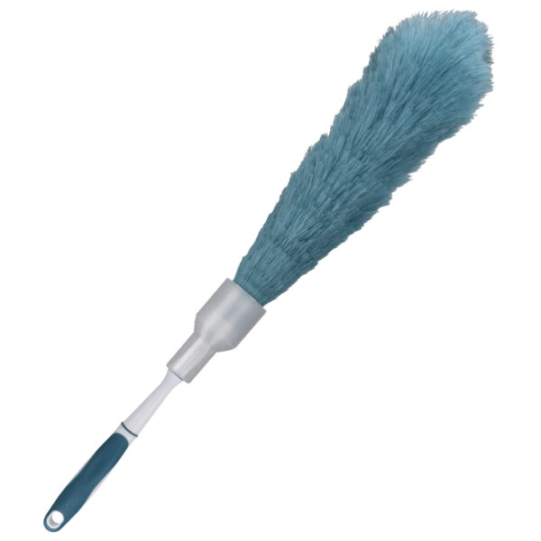 Plumeau/duster - synthetisch - blauw - 62 cm