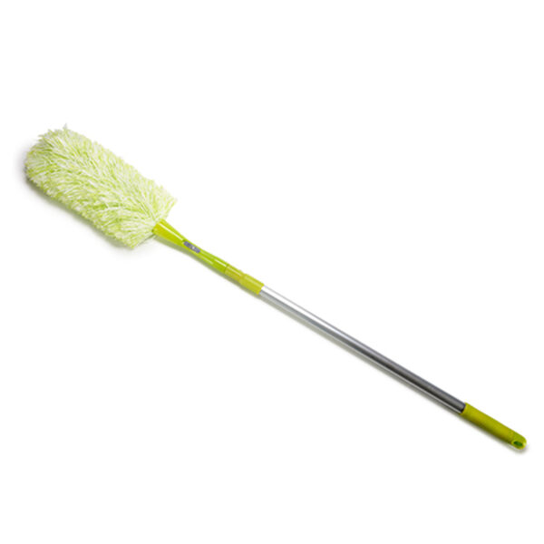 Plumeau/duster - uitschuifbaar - microvezel/metaal - groen - 120 cm