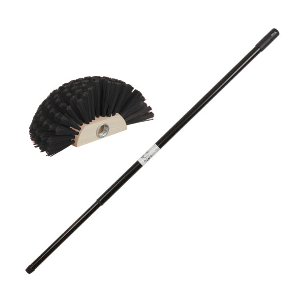 Ragebol met telescoopsteel - 80-130 cm - uitschuifbaar - zwart - spinnenrager -