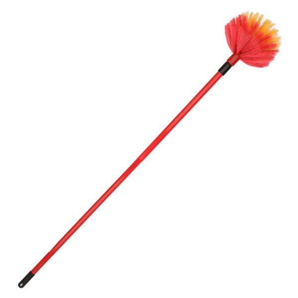 Ragebol met telescoopsteel - rood - 110-210 cm - uitschuifbaar - spinnenrager -